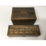 Victorian rosewood games box and another