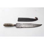 Fine 19th century Bowie knife with broad clipped blade