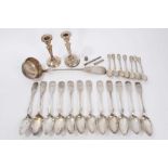 Group of German silver flatware and other silver items