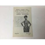 Sarah Vaughan autographed programme