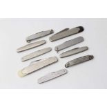 Group of nine 20th Century Steel penknives / pocket knives to include 1937 Coronation of George VI,