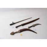 Three Arab daggers and Russian spike bayonet (4)