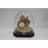 Late 19th century French clock under glass dome