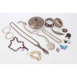 Group silver and white metal jewellery