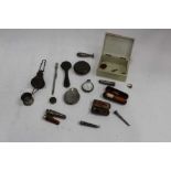 Miscellaneous group of items to include two Victorian gold mounted amber cigar holders, silver cigar