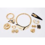 Group vintage gilt metal costume jewellery