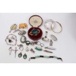 Victorian jewellery box containing silver and other jewellery
