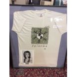 Framed Friends T-shirt signed by Jennifer Aniston (acquired by the actress's make up artist)
