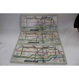Three Vintage card backed London Underground maps
