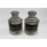Pair of Ships mast head port and starboard lamps by Simpson, Lawrence & Co, Glasgow