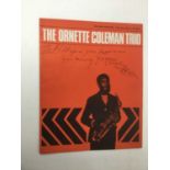 The Ornette Colman Trio souvenir brochure autographed