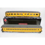 Railway Three Aristocraft Road Railer with Couplermate 46805 ATSF/Santa Fe and 46806 Swift x2, all b