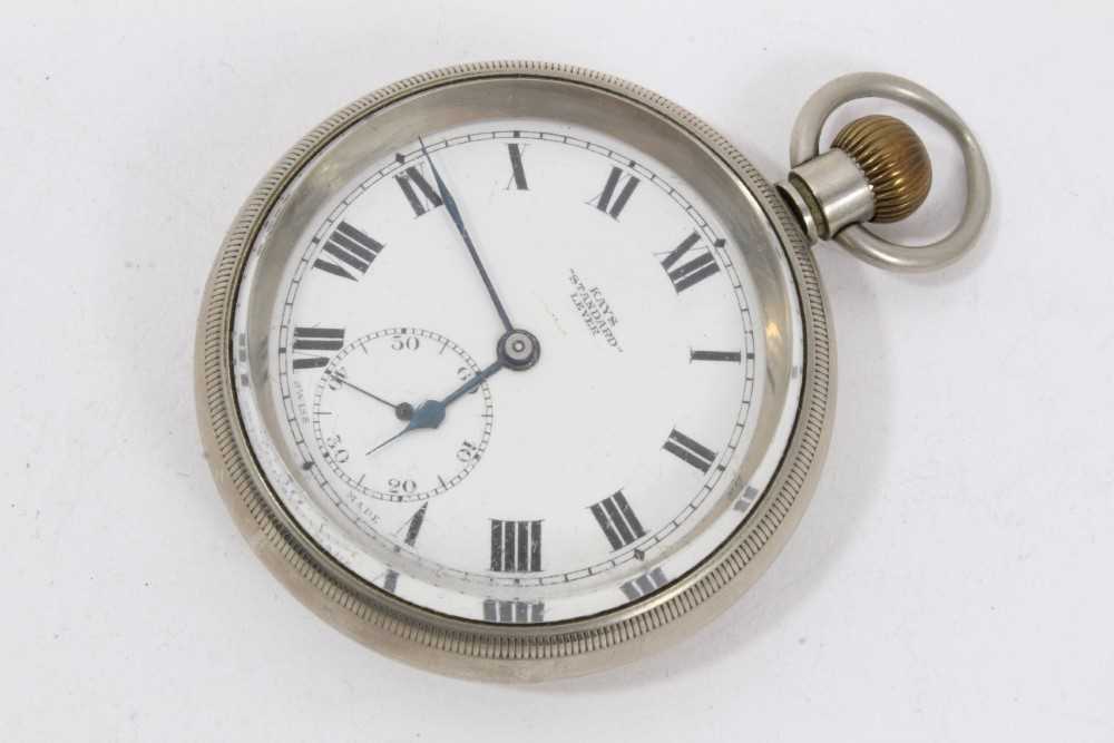 Goliath pocket watch, full hunter fob watch on chain, three other pocket watches and three watch cha - Image 12 of 13