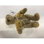 Small Steiff bear C 1950's. Steiff button in ear, pale mohair plush, stitched nose and claws and amb