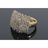 9ct gold diamond set plaque ring