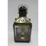 Large brass hanging oil lamp / lantern