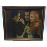 G Peter Taylor (mid 20th century) oil on board, figures in a bar, signed and indistinctly dated '55