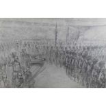 Bryan De Grineau pencil drawing- The Royal Tournament, Earls Court, possibly for London Illustrated