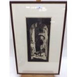 Sidney Tushingham (1884-1968) signed black and white etching - Continental Street, in glazed frame,
