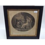 After Angelica Kauffman, antique black and white engraving - 'Cleopartra, Prepareing To Meet Mark An