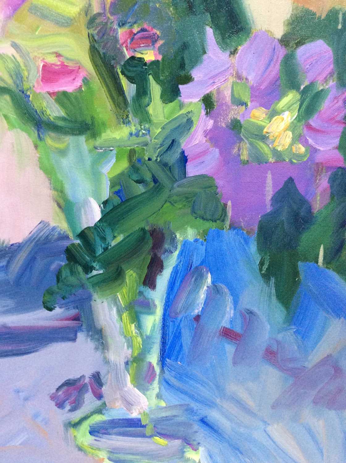 Annelise Firth (b.1961) oil on canvas - Morning Foxgloves, signed and dated verso, 90cm x 60cm - Image 2 of 5