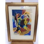 Gyorgy Degoya (1915-?) pastel on paper - Abstract, signed, in glazed gilt frame, 34cm x 24cm