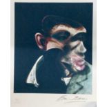 Francis Bacon coloured print - Portrait, with printed signature and numbered 4/15, unframed, 76cm x
