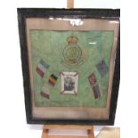 World War One soldiers needlework, together with a Victorian Berlin style tapestry panel with a parr