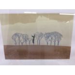 Michael Carlo Artists Proof etching- 14 Dead Trees, signed and dated, in glazed frame