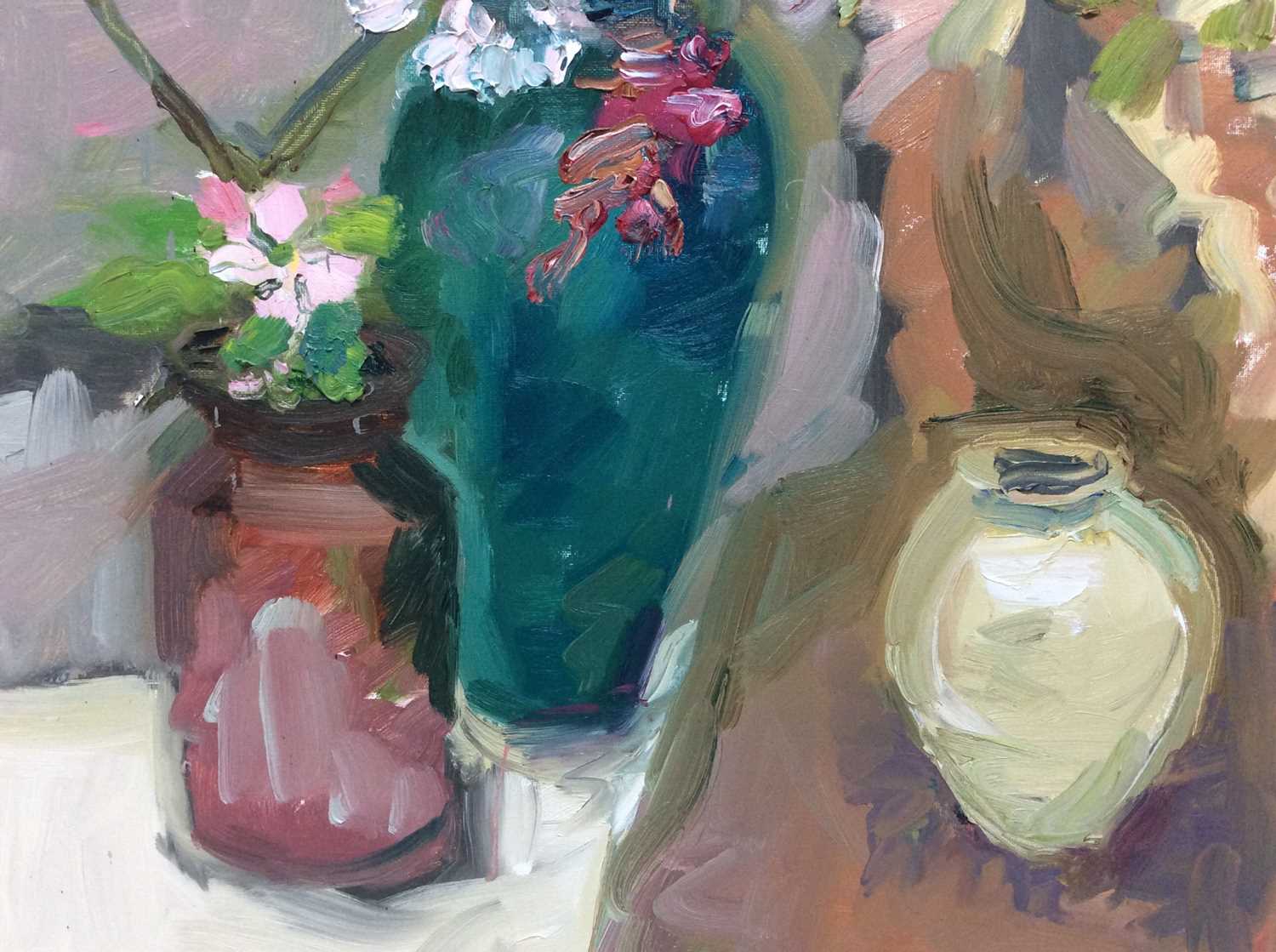 Annelise Firth (b.1961) oil on canvas - Spring Blossom, signed and dated verso, 80cm x 60cm - Image 3 of 5