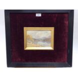 Mid 19th century, English School, watercolour - extensive Lakeland landscape, in gilt and velvet mou