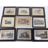 Group of 19th century framed bookplates
