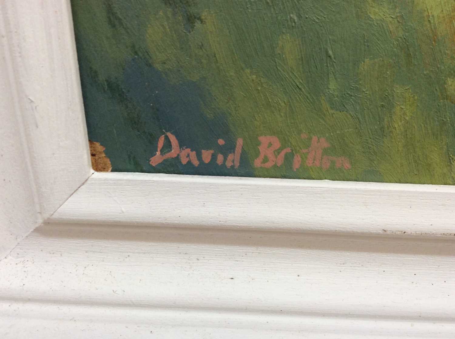 David Britton, contemporary, oil on board - Stable Door, signed and framed - Image 3 of 4