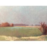 David Britton, contemporary, oil on board - Fields Near Saxmundham, signed and framed