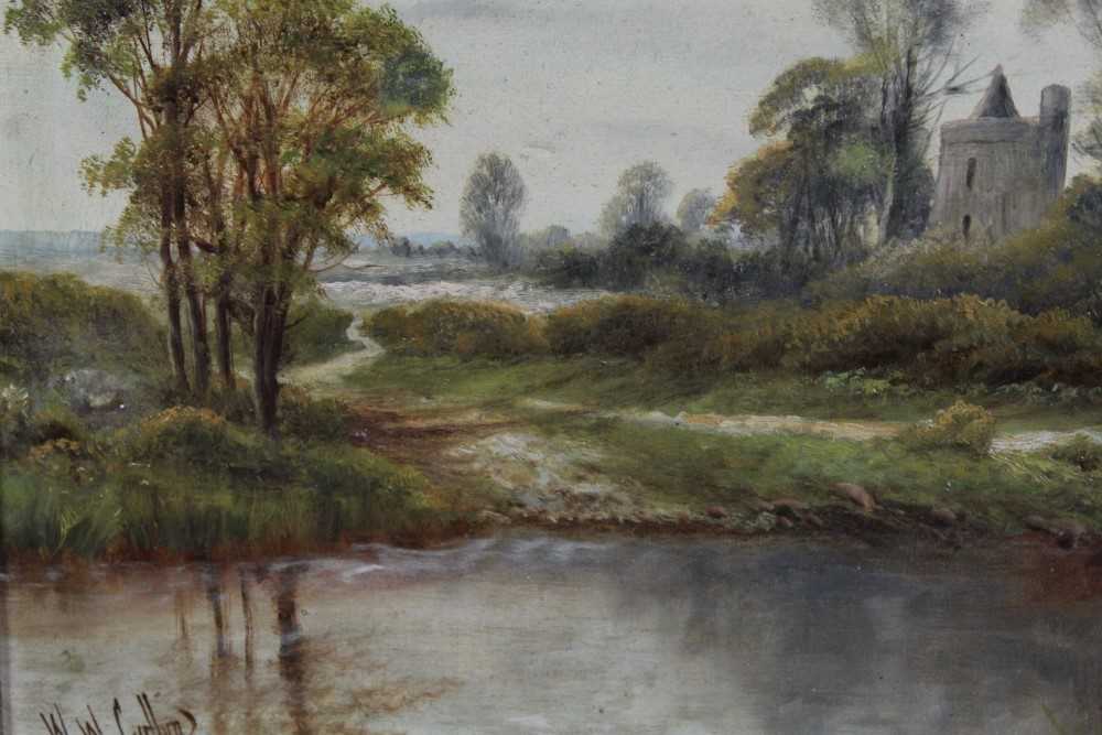 Walter Waller Caffyn (1870-1958), oil on canvas, a river landscape with a bridge in the foreground, - Image 10 of 23