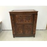 Chinese carved wooden cocktail cabinet