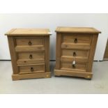 Pair of pine bedside chests