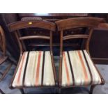 Two Regency mahogany bar back dining chairs