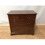 Edwardian mahogany chest of three long graduated drawers