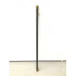 Antique curtain pole with brass terminals, 128cm long