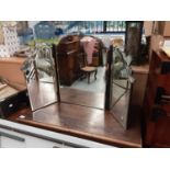 Venetian style triptych dressing table mirror