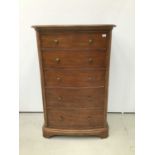 Willis & Gambier cherrywood finished bowfront chest of five graduated drawers, matching dressing tab