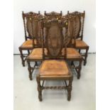 Long set of twelve Carolean style caned dining chairs