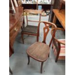 Bentwood Thonet chair, Scandinavian teak bar back chair, simulated marble plinth,