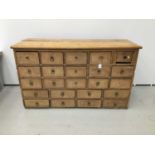 19th century pine apothecary's chest of 23 drawers