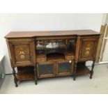 Late Victorian inlaid rosewood sideboard