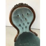 Mid Victorian rosewood upholstered spoon back chair