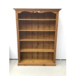 Floor standing pine bookcase