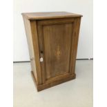 Edwardian walnut dwarf cabinet, together with a pair of mahogany hanging shelves