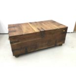 Large metal bound teak chest / coffee table